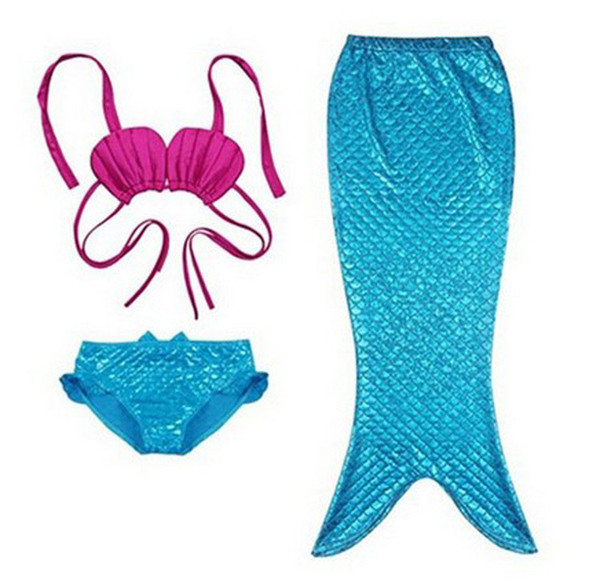 Girls mermaid bathing suit Girls bikini mermaid swimsuit three-piece suit Girsl swimsuit Kids swimsuit 5 colors TA145