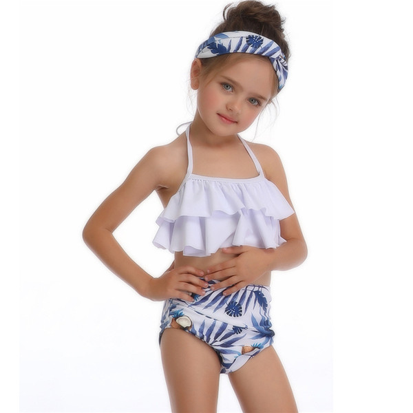 Mother Daughter High Waist Swimwear Girl Ruffle Vintage Bikini Swimsuit Bandage Striped Bottom Bathing Suits Gift