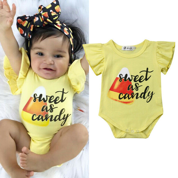 2019 New Lovely Newborn Infant Baby Girl Summer Romper Ruffle Sleeve Jumpsuit Soft Cotton Outfits Clothes 0-24M