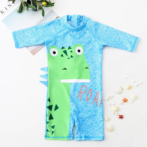 Swim Children's Swimming Suit, Summer Fashion Clothes Dinosaur Cartoon Clothing, Zipper Children's Outdoor Swim wear, R1AC705PT-05