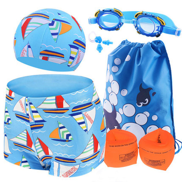 Children's Swimming Trunks Men And Women Antifogging Swimming Mirror Bathing Cap Boxer Middle School Children Swimming Suit Swim J190522