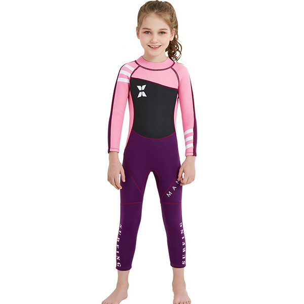 Children's diving suit 2.5MM winter warm long sleeve hot spring swimming suit diving suit surf clothes girl soft Comfortable Hot products