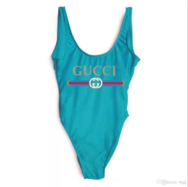 High-end single piece girl one-piece swimsuit printing letter swimsuit children's beach clothing 2T-8T