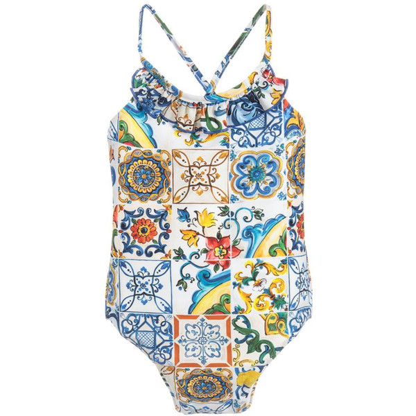 Baby Girl Swimwear Children Swimsuit Kids Clothing Toddler Girl Clothes Character Pattern Swimsuit One Piece Swimwear for Girls