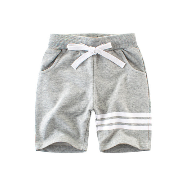 Children Casual Sports Shorts Boys Striped clothes Cotton Terry Drawstring waist Five pants Kids Summer Short Pants