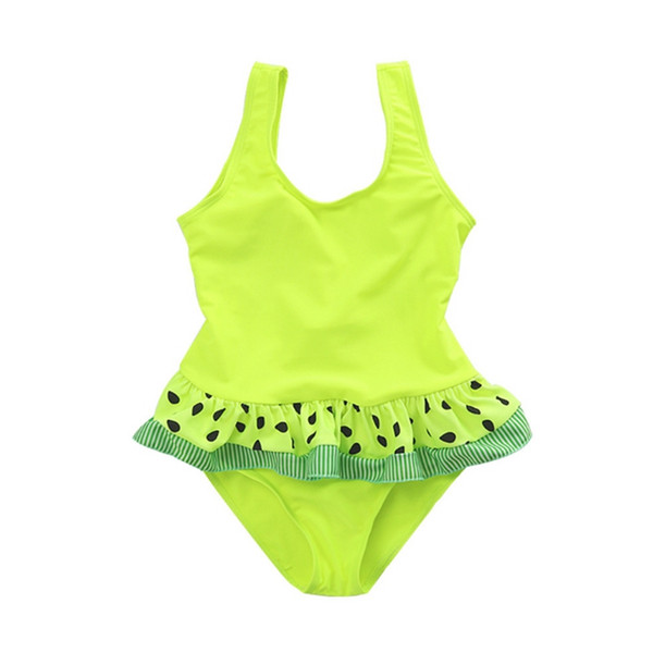 Baby Girls Swimsuits Solid Color Girls Dress Swimwear One Piece Kids Swim Clothes Bikini Summer Swimming Costumes 2 Colors WZW-YW2756