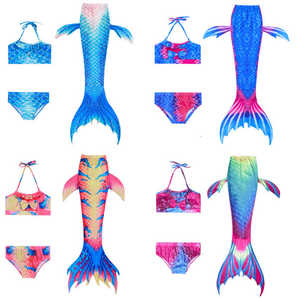 2019 Mermaid Swimming Suit Children Swimming Suit Three-piece Girl Bikini Swimwear