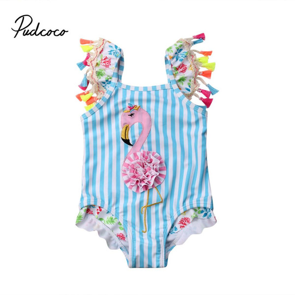 6M-5T Flamingo Girls Kids Swimsuit Cartoon Bathing Suit Print Children Swimwear Bikini Tankini Baby Girl Summer Swimming Costume