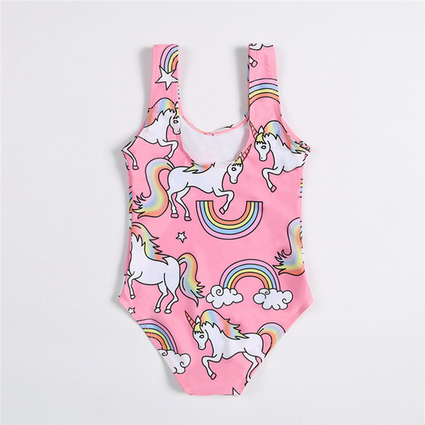 Baby girl Designer Bikini Unicorn Flamingo Flower One Piece Bikini swimsuit 3 styles summer kids swimwear Beach Bikini EJY39