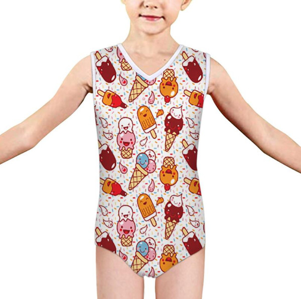 Ins 2020 new ice cream baby girls swimwear girls swimwear baby One-piece girls bikinis Bathing Suits kids swimsuits