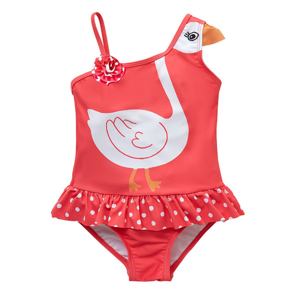 Summer New Type Lovely Baby Girl Swimwear Swiming Wear Cartoon Big Kids Summer Quick-drying One-piece Swimwear