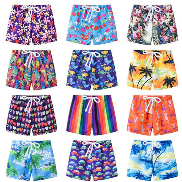 2020 Baby boys Board Shorts children cartoon print Swim Trunks 2019 Summer fashion Beach Shorts 13 colors Kids Clothing C6009