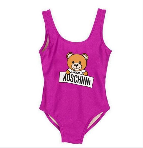 new Brand Ins best selling high end one -piece baby girls jumpsuits swimwear printing letter swimsuit kids beach clothing 2T-8T