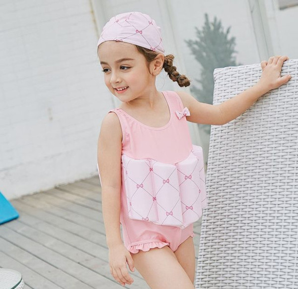 Children's buoyancy swimwear Girls' vests hot spring bathing suits One-piece floating suits