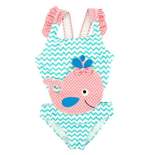 Kids Baby Girl Swimwear Whale Embroidery One Pieces Swimsuit Bathing Suit Children Girl Beach Wear 12M-6T Baby Swimwear One-Pieces Clothing