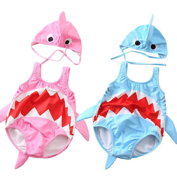 Cute baby shark kids swimwear baby Swim Suits Kids Bathing Suits Toddler Sets Beachwear Infant Bikini Two-piece Baby Swimwear A3724