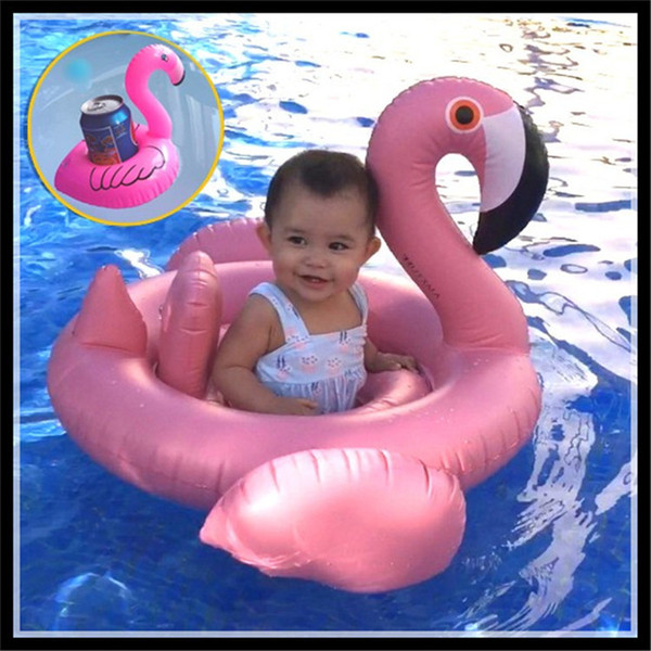 Children Swimming Accessories Inflatable Flamingo Pool Float Circle Mattress Swimming Swan Clothes Summer Tools K0372