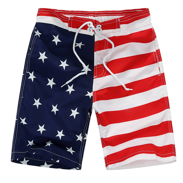 New Beach Shorts For Boys Surf Board Short Custom Swim Trunks Pentagram Kids Sport Wear American Flag Board Shorts