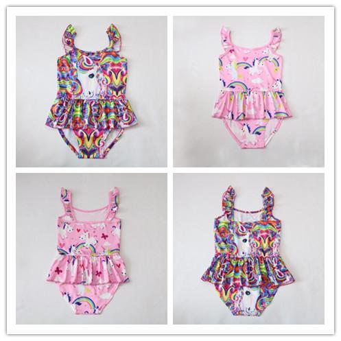 Girl Cute Unicorn Swimwear Cartoon Swimsuit One Pieces swimsuit for girls Summer beachwear 3-8 years 6 styles