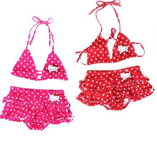 Girls Swiming Wear Hello Kitty Swimsuits Baby Girls Bikini Swimsuit Two Piece Outfit Kids Childrens Swimwear One Suite And 2 Piece