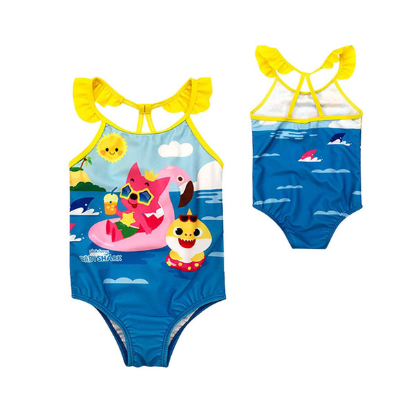 Summer Swimsuit Cartoon Kids Baby Girls Boys 3-8yrs Big Child Baby Shark Swimwear One-Piece Swim wear Bathing Suit baby kids Bathing Beach