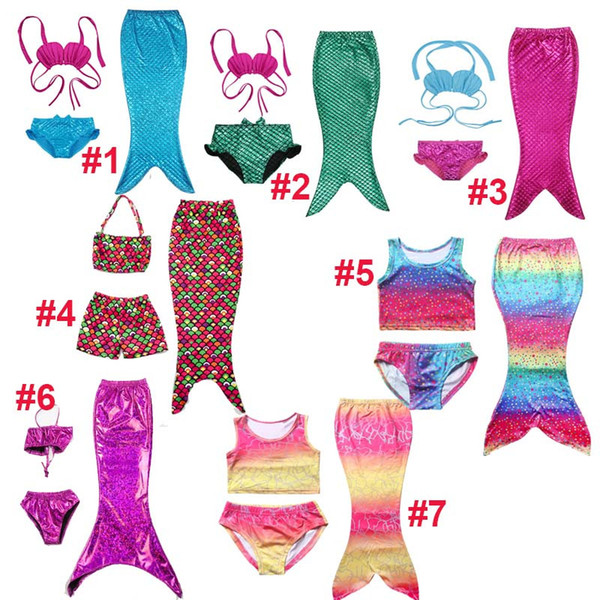 Girl Swimwear Mermaid Bikini Girls Kids Mermaid Tail Swimmable Bikini Set Swimwear Swimsuit Swimming Costumes OTH558