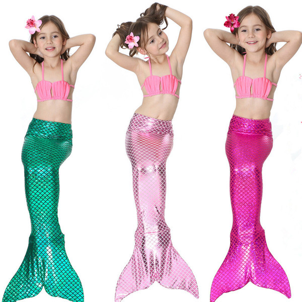 Multicolor Kids Mermaid Tail Bikini Set Mermaid Swimsuit Cosplay Swimming Costume Swimwear Fish Tail Beachwear Bathing Suit Girl swimsuit