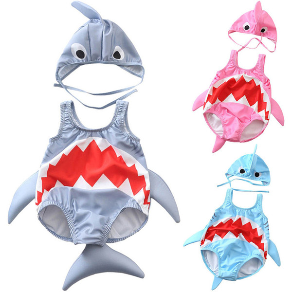 Summer Toddler Kids Bikini Baby Girls Boys Infant Cartoon Baby Shark Swimsuit One Piece Swimwear Bathing Suit baby kids Bathing Beachwear