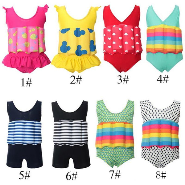 Floating Buoyancy Baby Boy/Girl Swimsuits Detachable Swimwear Siamese Swimming Training Kids Swimming Float Suits MMA1872