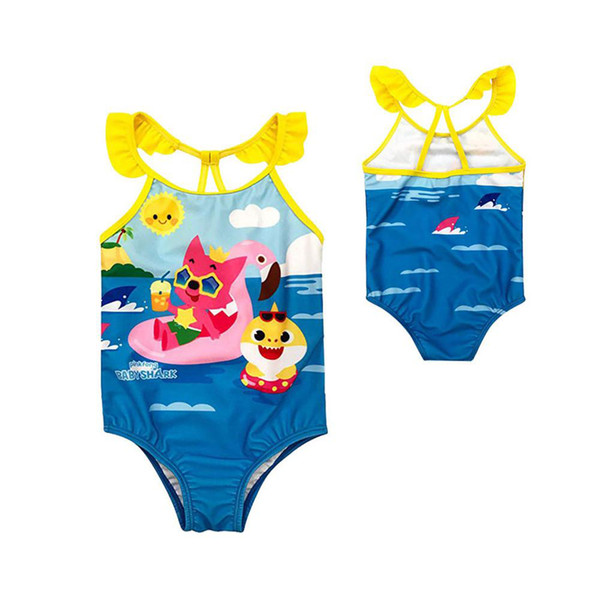 Summer Cartoon Kids Bikini Baby Girls Boys 3-8yrs Big Child Baby Shark Swimsuit One-Piece Swimwear Bathing Suit baby kids Bathing Beachwear