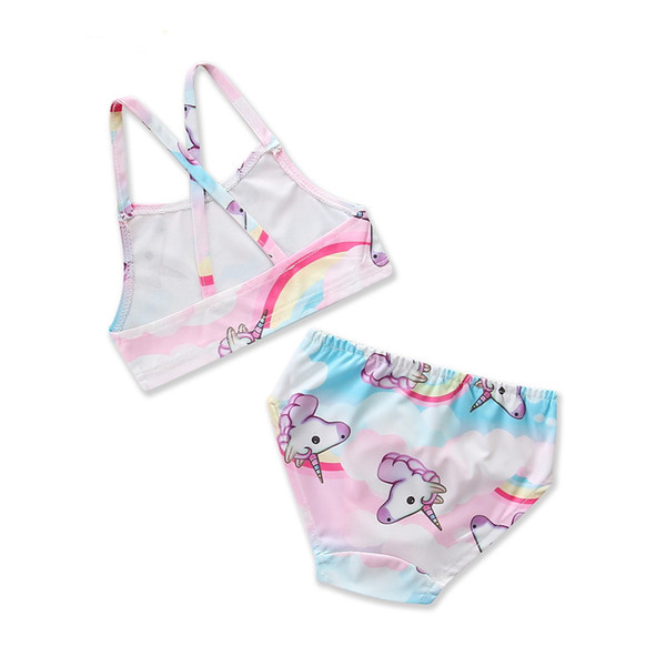 baby girl swimsuit 2018 summer new swimming children's clothing unicorn cartoon cute girls two-pieces swimwear