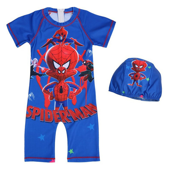 Baby Boys Spiderman Swimwear 2019 Girl One Pieces Swears With Hat Kids Swear For Girls For 100-140cm