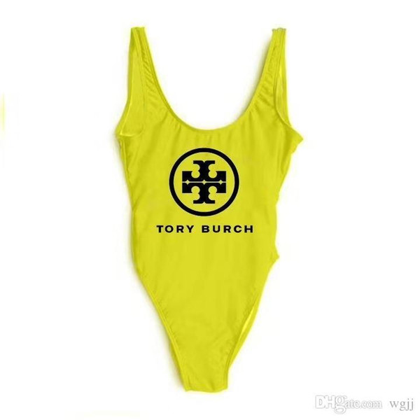 Simple high-end girls Siamese baby swimsuit printing letter swimsuit children's beach clothing 2T-8T