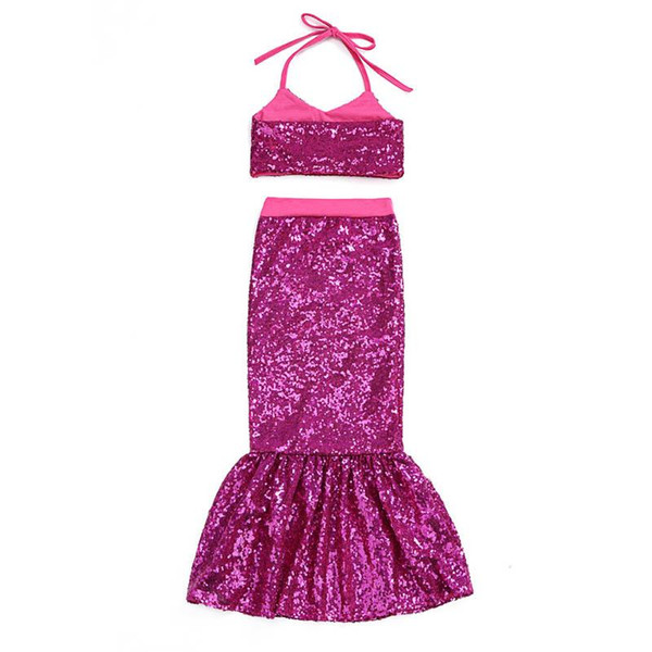 New Mermaid kids swimwear glisten sequin Girls Swimsuit Two-piece girls Bikini Kids Bathing Suits beach dress kids Swim Suits