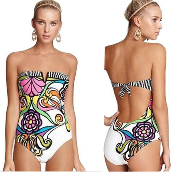 Summer New Women Swimsuit Full Body Bodysuit Girl Sportswear swimwear Sexy beach Bikini Mid Waist multi colorful Leotard Printing mk0511