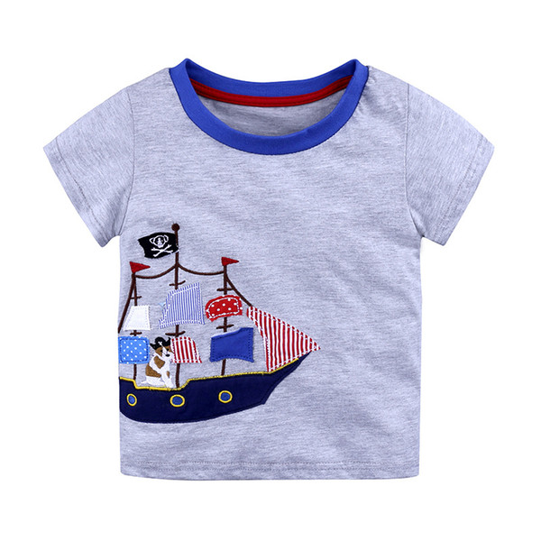 2018 Summer New Children's T-shirt Print Children's Clothing Boy Short-sleeved Boys Cartoon Cotton Short-sleeved shirt Child Brand Tops