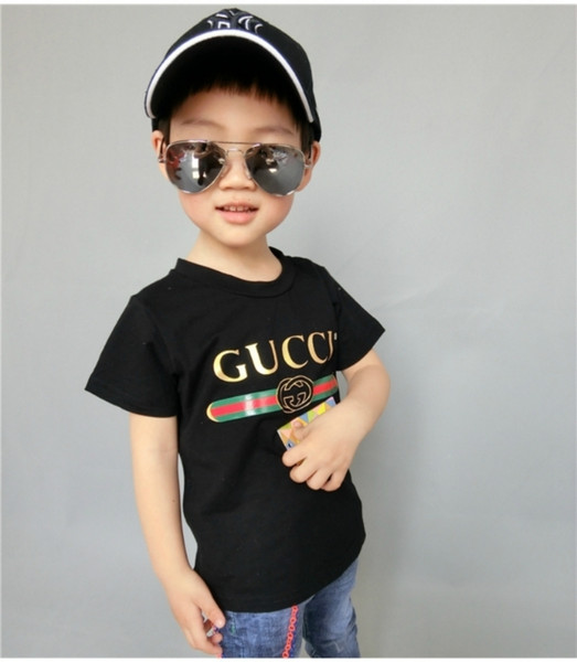 gg brand kids T-shirts 2019 New fashion summer childrens GG Letter Printed tshirts Boys Girls cotton short sleeve tops tees Size 100-140