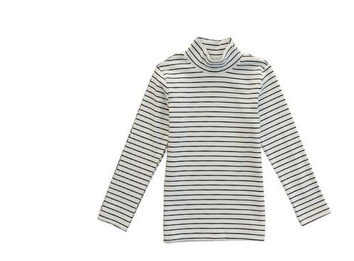 New autumn and winter children's clothing children's pure cotton in the neck T-shirt girl's stripes long sleeve bottom shirt(5pcs/lot)