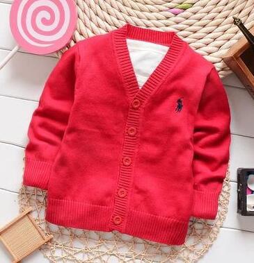 Fashion New Kids Sweater Autumn Children Polo Cardigan Coat Baby Boys Girls single-breasted jacket Sweaters outer wear 87102