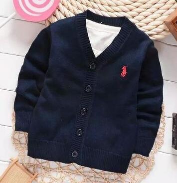 Fashion New Kids Sweater Autumn Children Polo Cardigan Coat Baby Boys Girls single-breasted jacket Sweaters outer wear 871-d