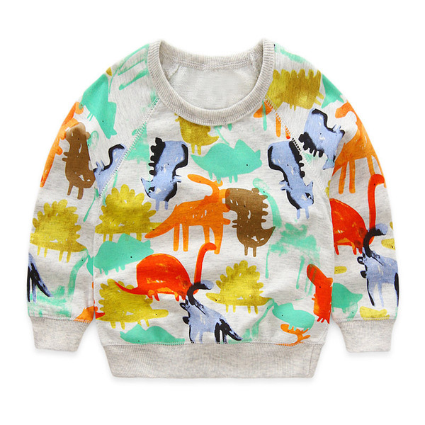 boys t shirts autumn 2016 new cartoon dinosaur long-sleeve kids t-shirt for boy clothes cute animal printed toddler boy girl t shirt