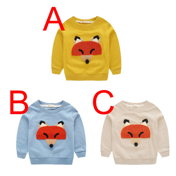 brand kids boys t shirt long sleeve cartoon animal kids girls t shirts 2016 spring autumn cute fox boy girl t-shirt tops toddler costume