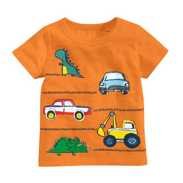 Designer kids t shirt Orange baby t-shirt for girls printed t shirt kids short sleeve for summer 100% organic cotton Toddler clothes