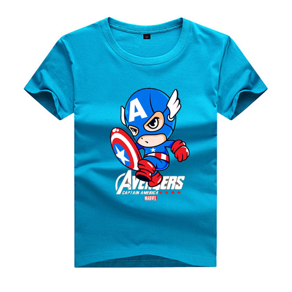 NEW 2017 Summer Kids Sports Preppy Style Short-sleeve T-shirt Flevans Captain America Print boys T-shirts Summer Short Sleeve O-neck Tshirt