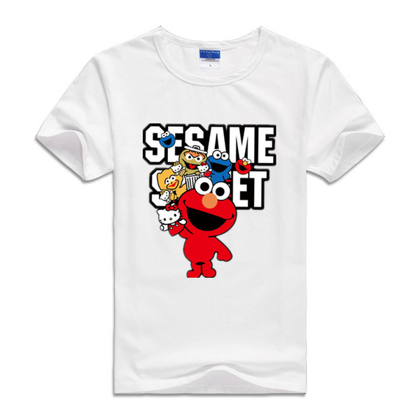 GODODOMAOYI 100% Cotton,Sesame Street Cookie Monster and Elmo Print Kids T shirt Boys/Girls Cartoon Funny T-shirt Baby Casual T