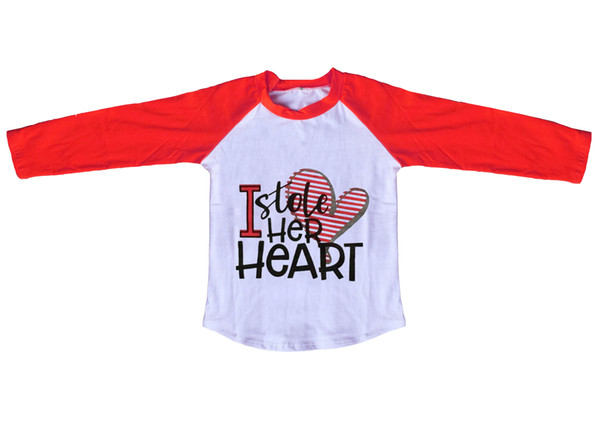 baby boys boutique raglans clothing boys Valentine's day I stole her heart print top raglans long sleeve tee