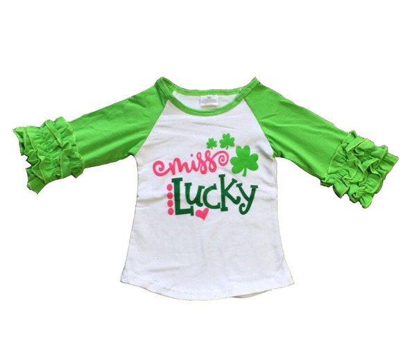 free shipping in stock baby girls raglan tops St Patrick day raglan boys lucky raglans girls lucky Shamrock top