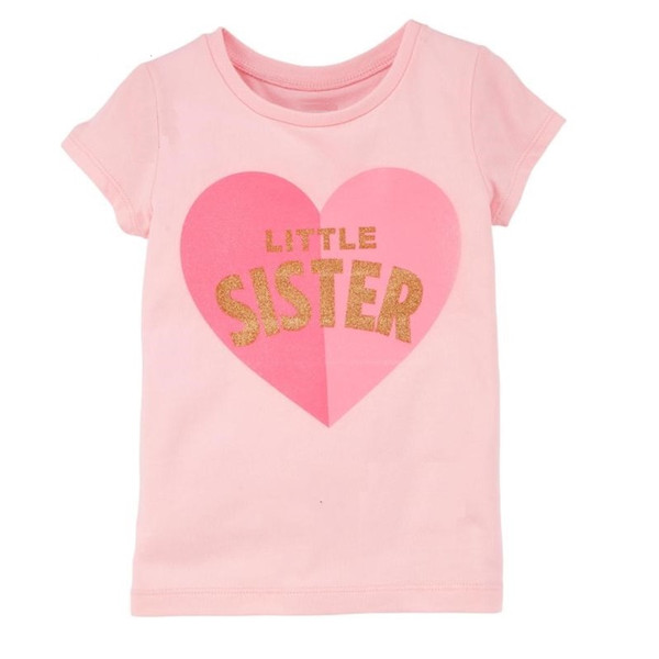 Little Sister Baby Girl Tees Shirts Summer Newborn Clothes Tops 100% Cotton Children Clothing Infant Blouse Kids Outfits Heart