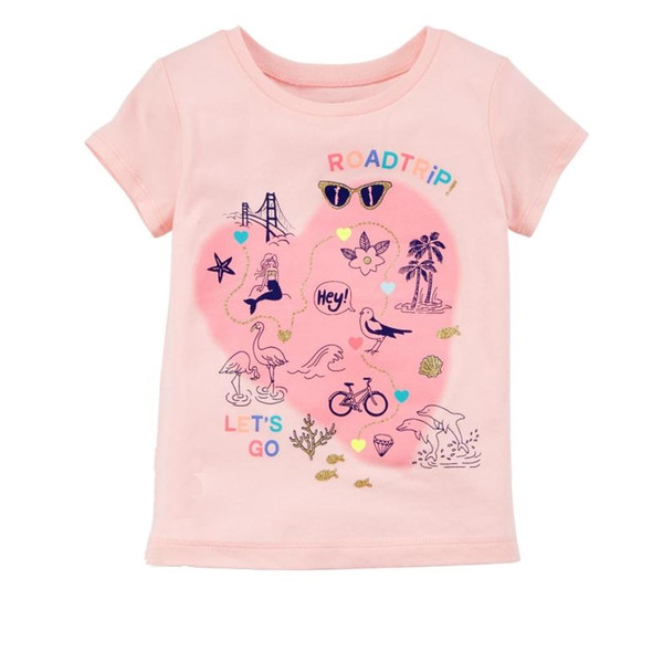 Wholesale Pink Baby Girl T-Shirts Summer Newborn Tops 100% Cotton Baby Girls Tees Clothes Top Quality Soft Infant Blouse Tees Kid Outfits