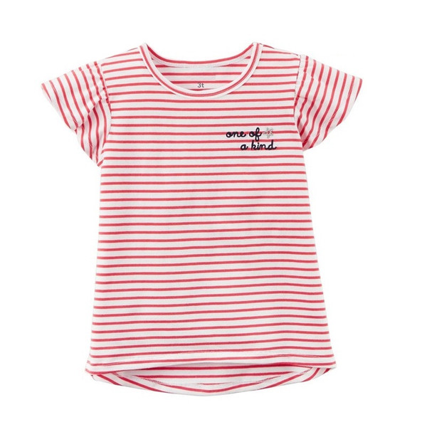 Fashion Baby Girl Tees Shirts Red Stripe Newborn Tops 100% Cotton Children T-Shirt Clothes Toddler Blouse Kids Outfits Babywear